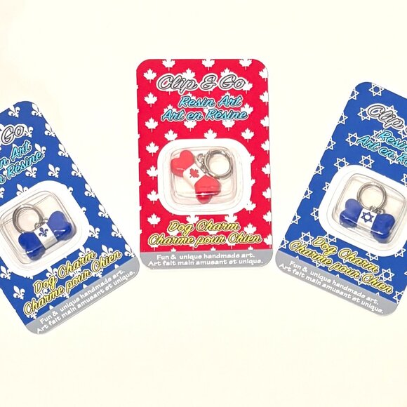 NEW CUSTOM HANDMADE "CLIP & GO" Resin Art DOG CHARMS - Picture 1 of 11